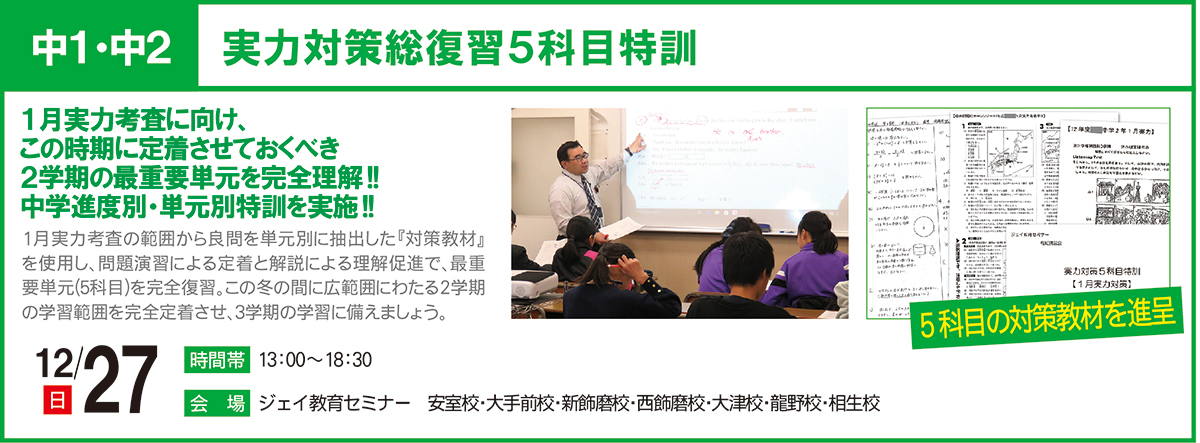 実力対策総復習5科目特訓
